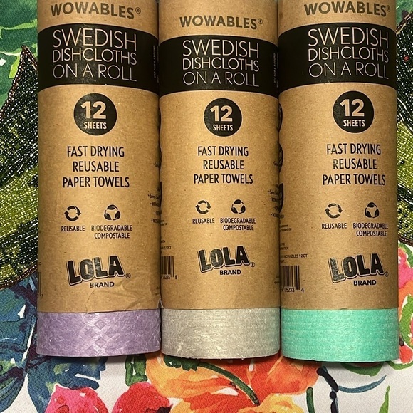 Brand New Pack of 3 Rolls Swedish Dishcloths Reusable Paper Towels Fast Drying - Picture 2 of 10